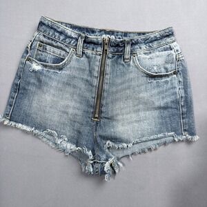 BDG Urban Outfitters Denim‎ Shorts Frayed Hem Zip Front Womens 25W